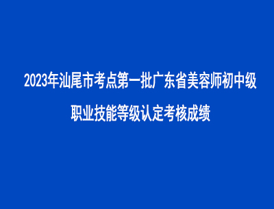 2023年汕尾市考點第一批廣東省美容師初中級職業(yè)技能等級認(rèn)定考核成績