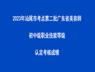 2023年汕尾市考點第二批廣東省美容師初中級職業技能等級認定考核成績