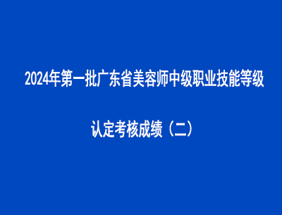 2024年第一批廣東省美容師中級職業技能等級認定考核成績（二）